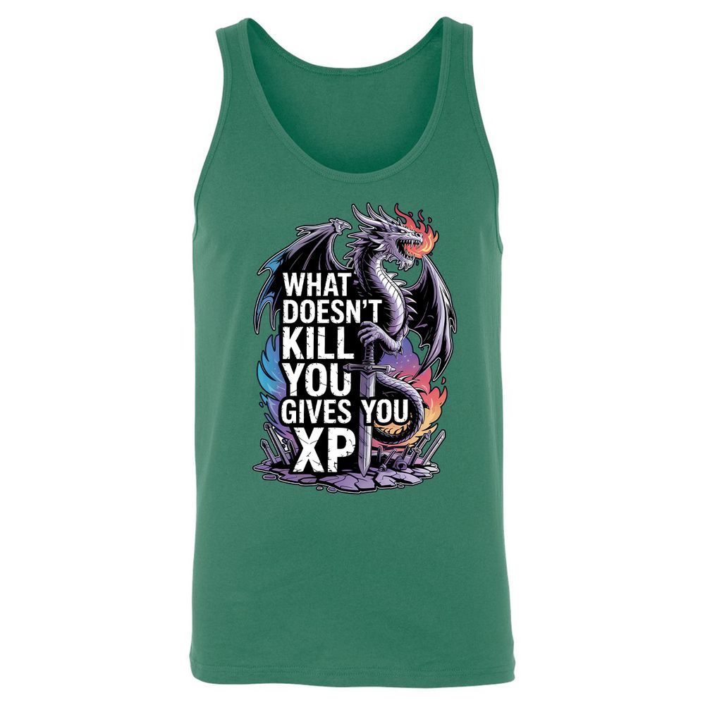 What Doesn't Kill You Dragon Unisex Jersey Tank - Kelly - 9