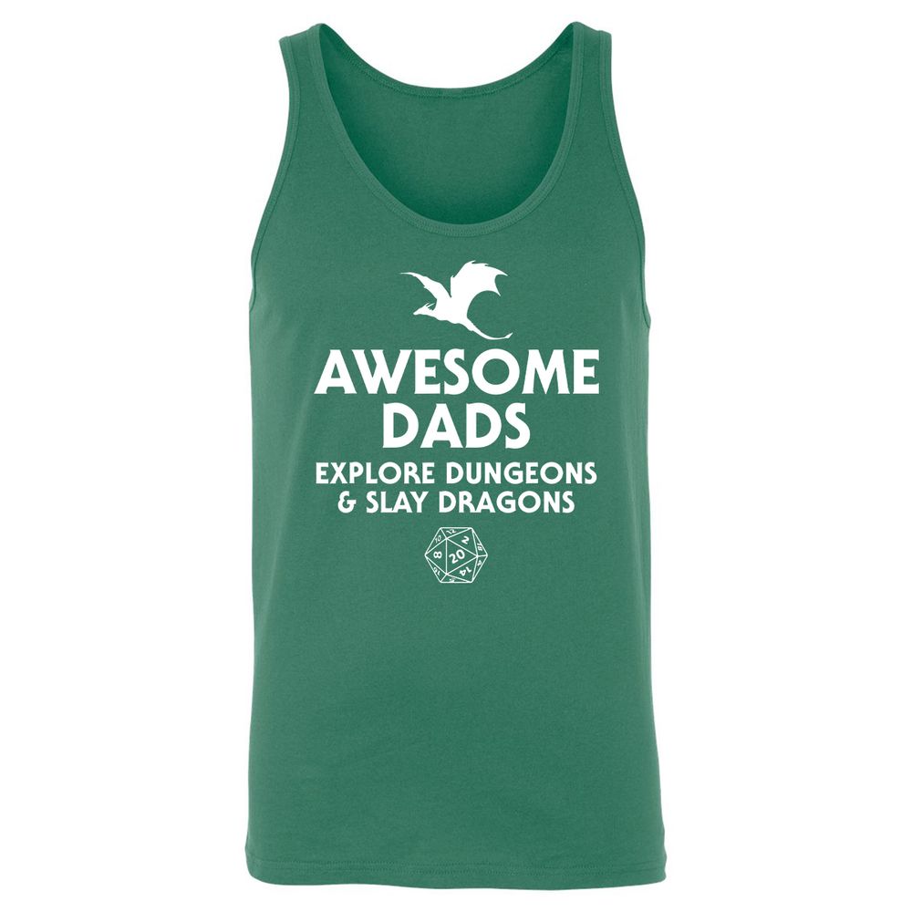 Awesome Dads Slay Dragons Unisex Jersey Tank - Kelly - 9