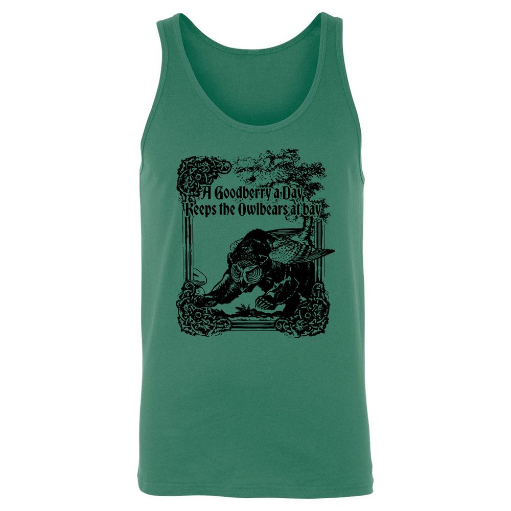 A Goodberry A Day Keeps The Owlbears At Bay Unisex Jersey Tank - Kelly - 9