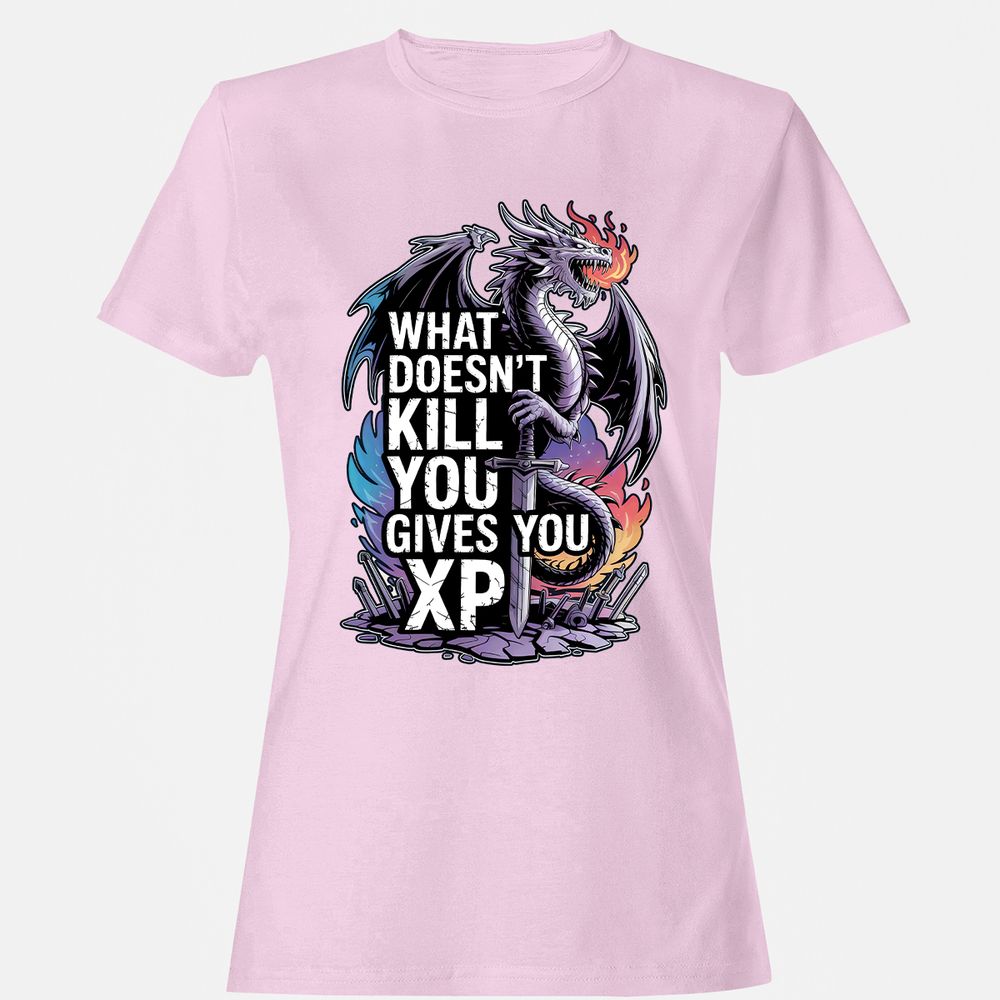 What Doesn't Kill You Dragon Women's T-Shirt - Light Pink - 9