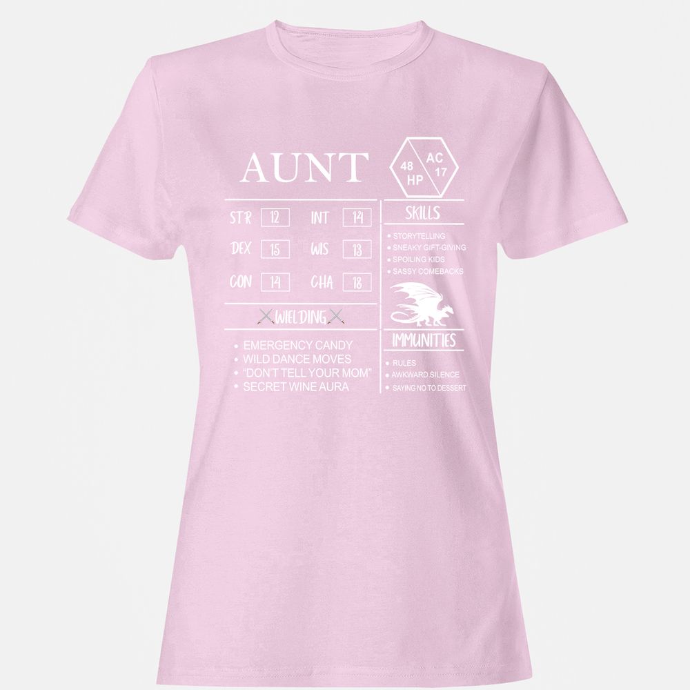 Aunt Stats Women's T-Shirt - Light Pink - 9