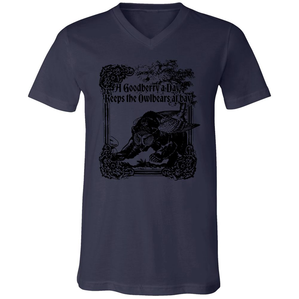 A Goodberry A Day Keeps The Owlbears At Bay Unisex V-Neck T-Shirt - Navy - 9