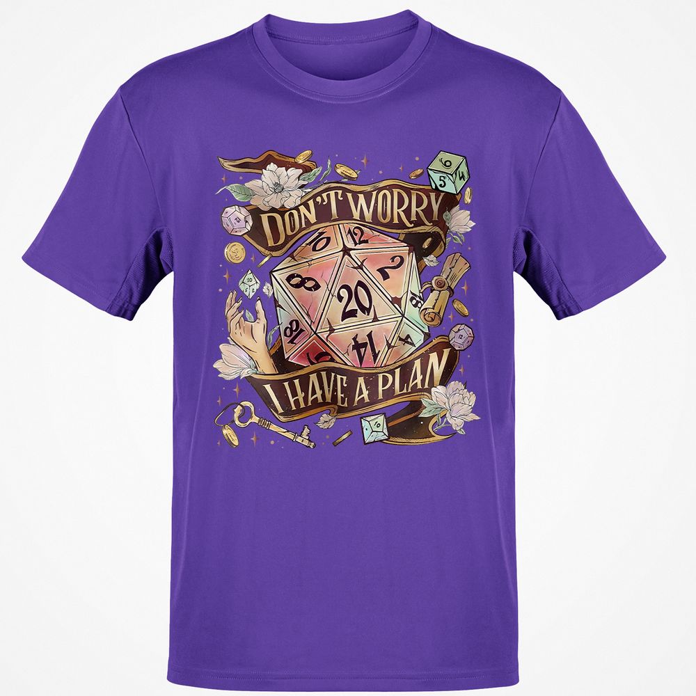 Floral Don't Worry I Have A Plan Classic Unisex T-Shirt - Purple - 9