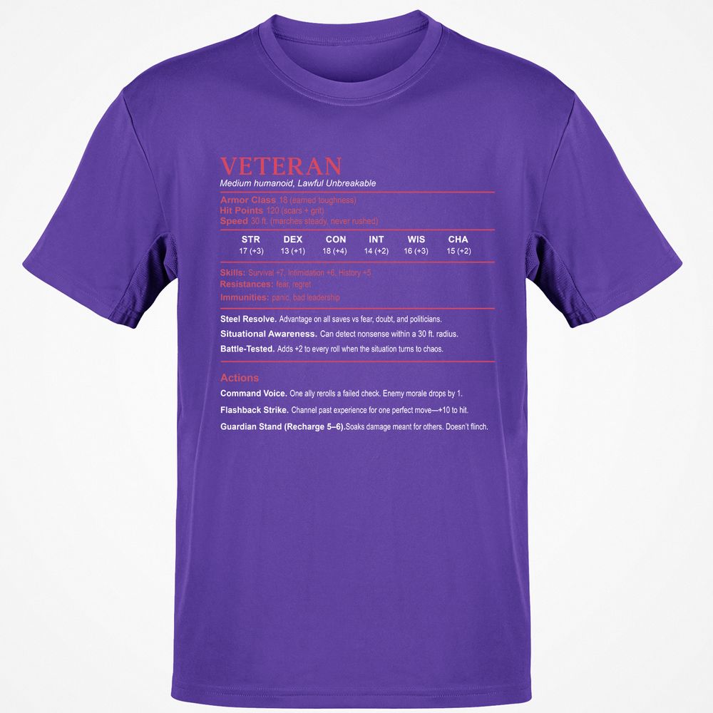 Veteran Stats Classic Unisex T-Shirt - Purple - 9