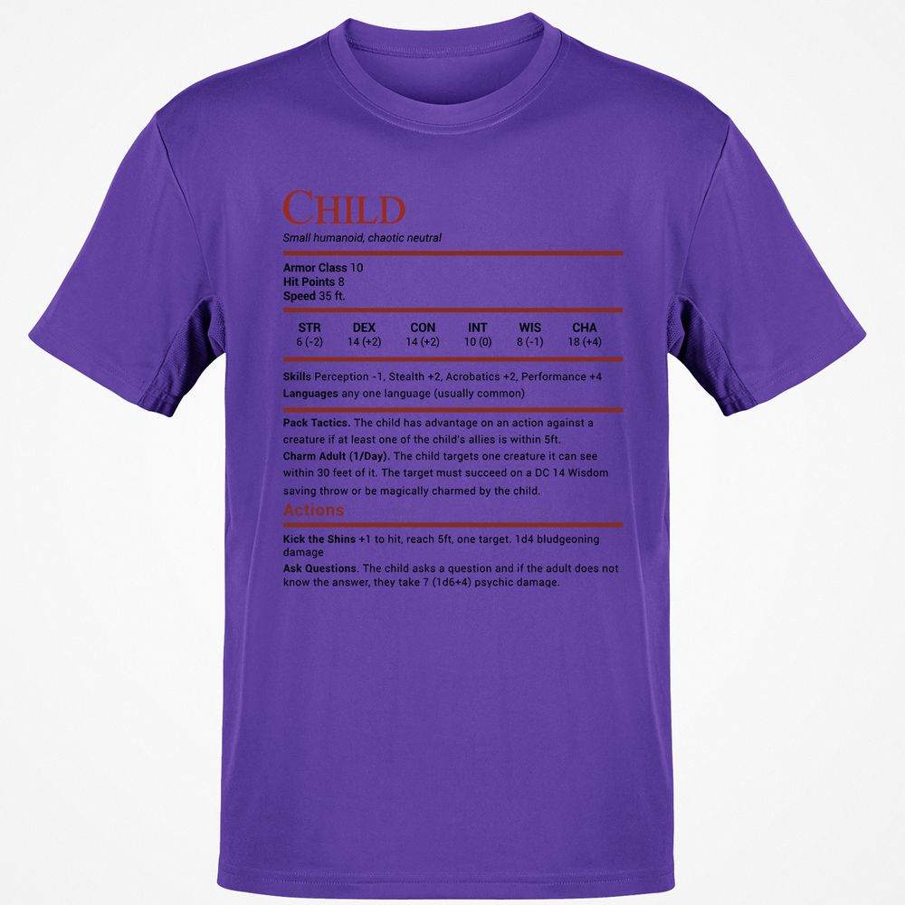 Child Stats Classic Unisex T-Shirt - Purple - 9