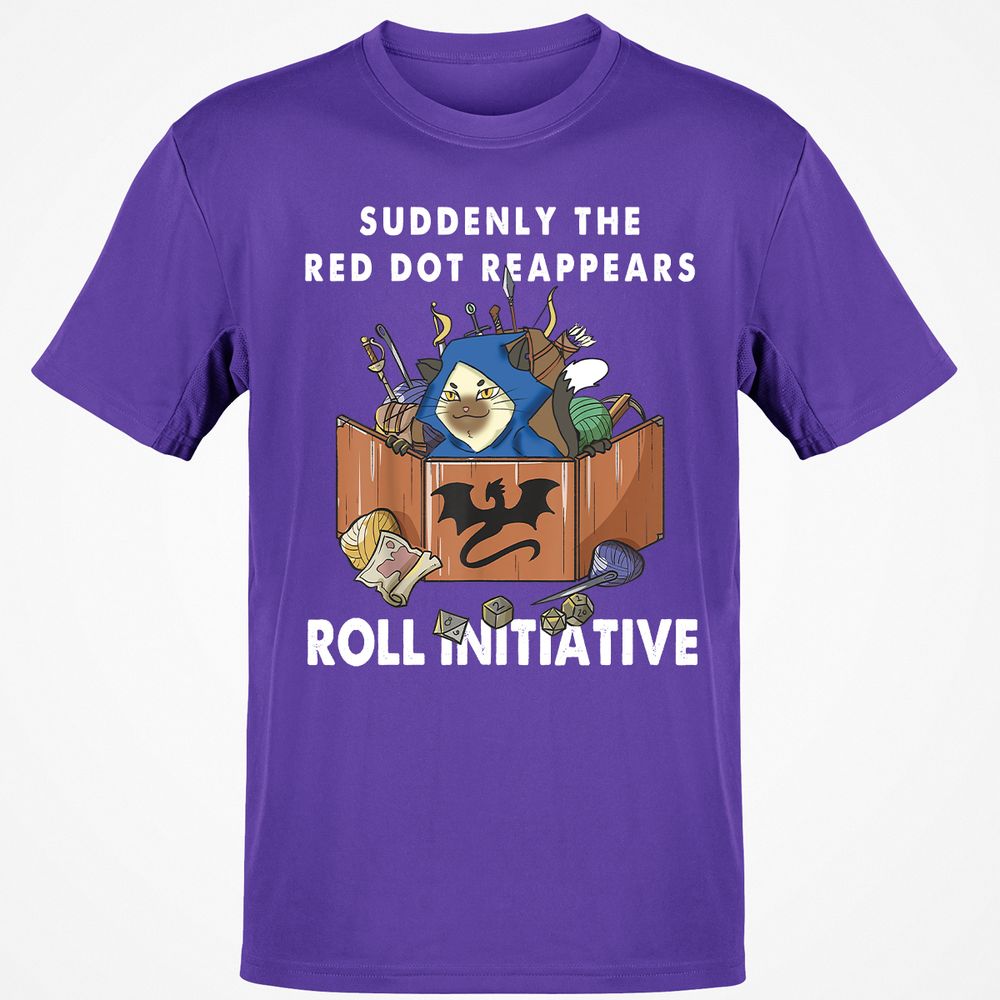 Suddenly The Red Dot Reappears Roll Initiative T-Shirt - Purple - 9