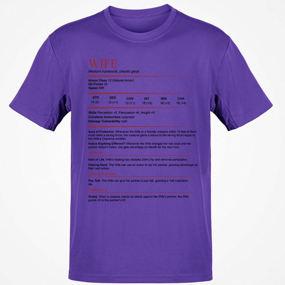 Wife White Classic Unisex T-Shirt - Purple - 9