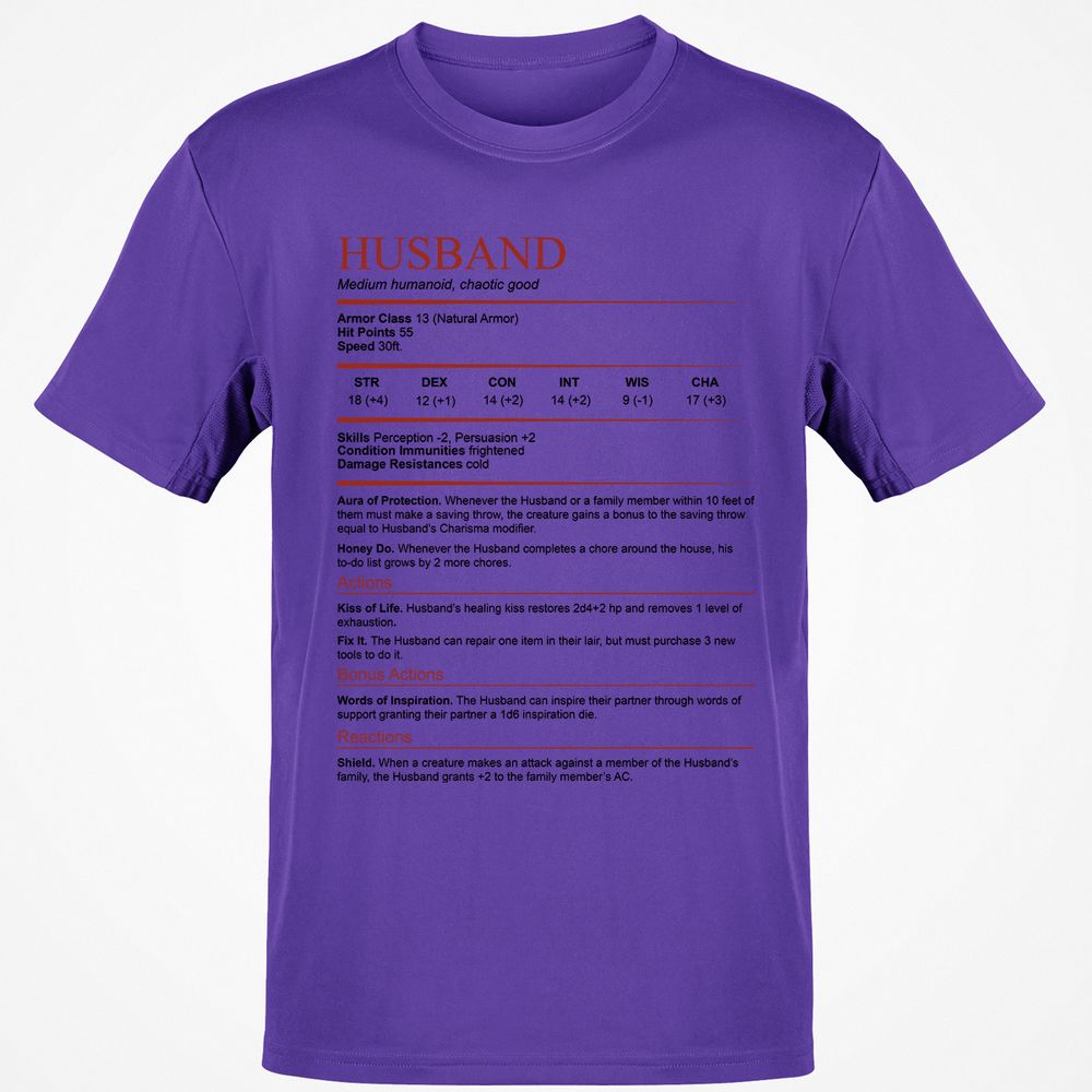 Husband White Classic Unisex T-Shirt - Purple - 9