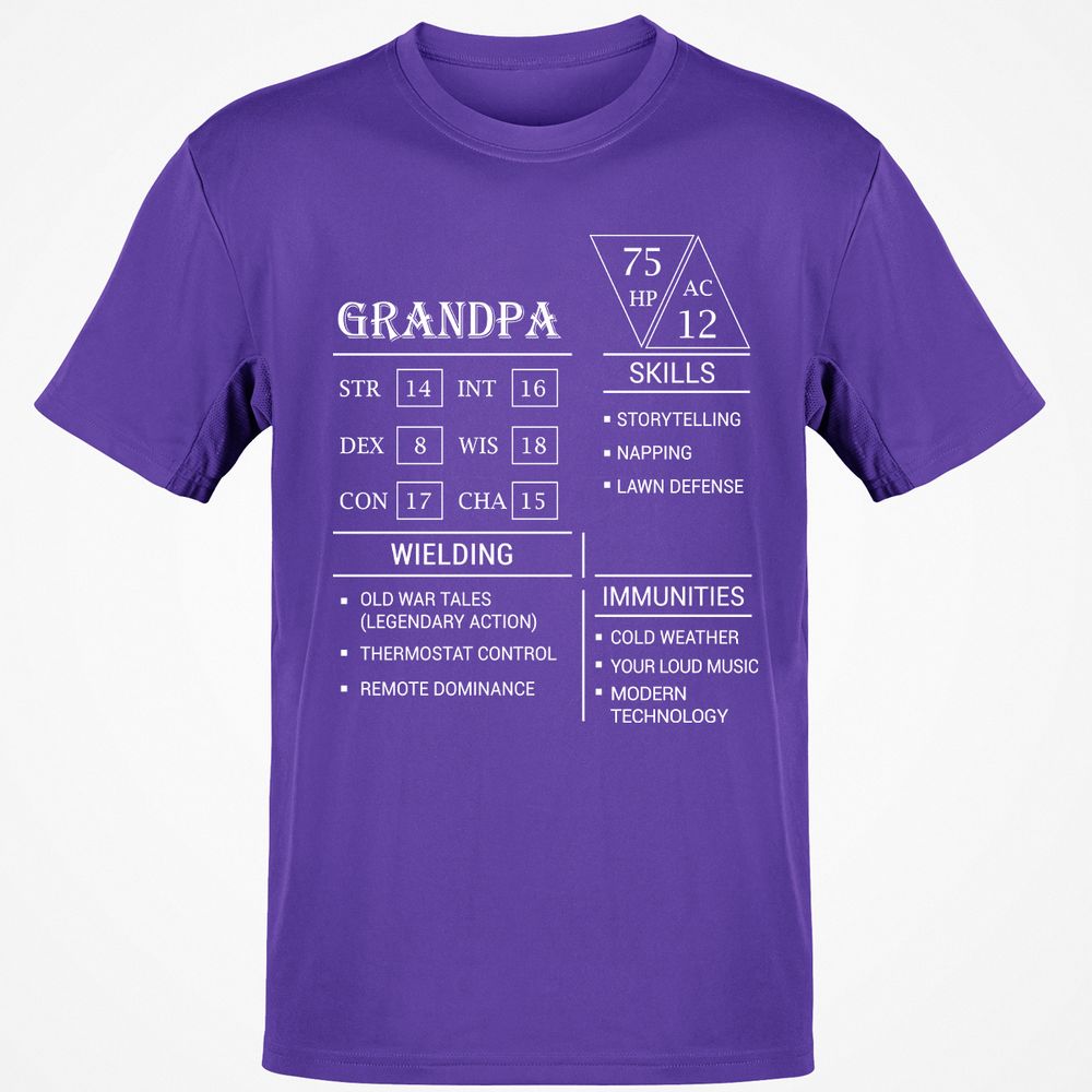 Grandpa Stats Classic Unisex T-Shirt - Purple - 9