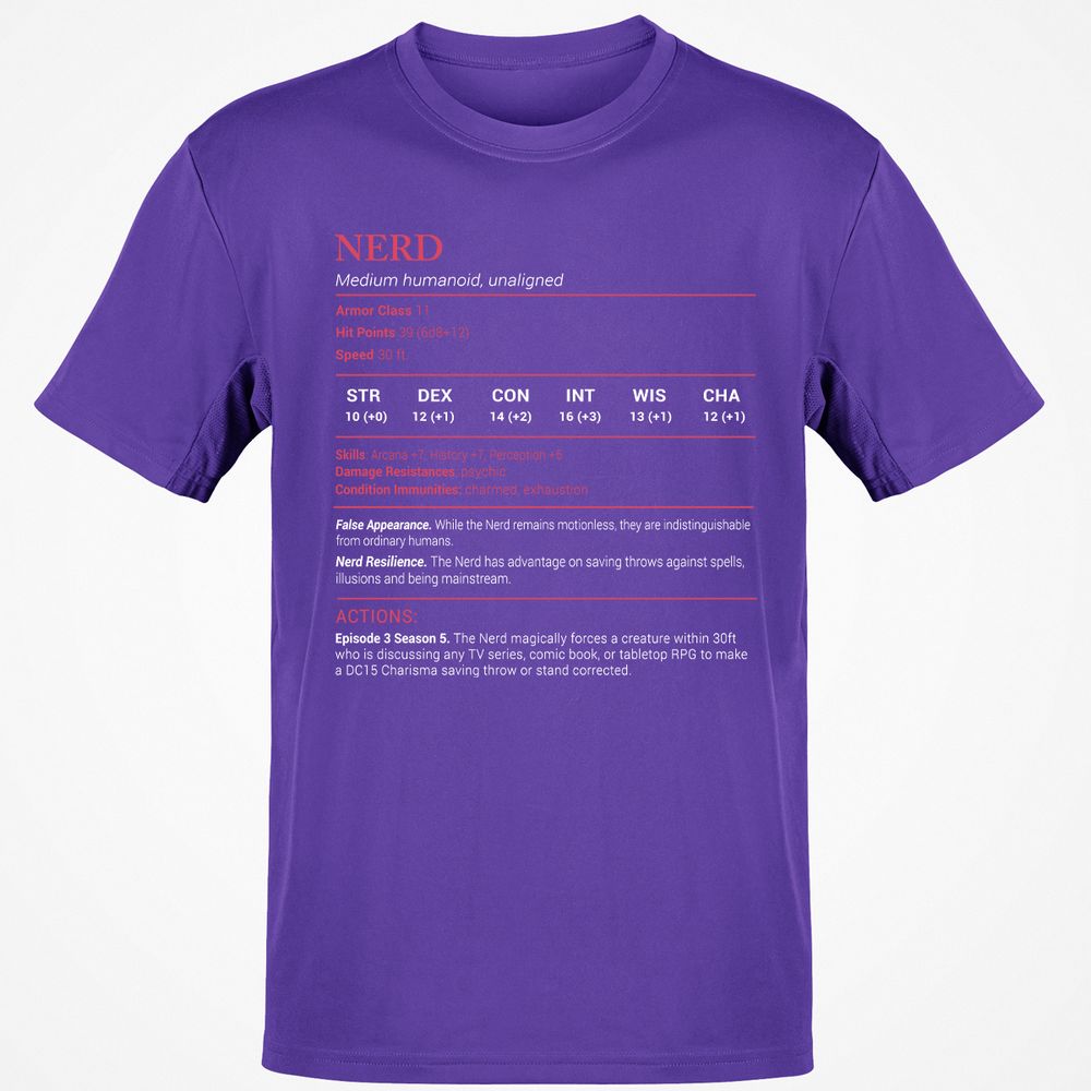 Nerd Stats Classic Unisex T-Shirt - Purple - 9