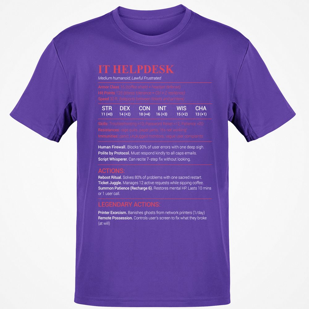 IT Helpdesk Classic Unisex T-Shirt - Purple - 9