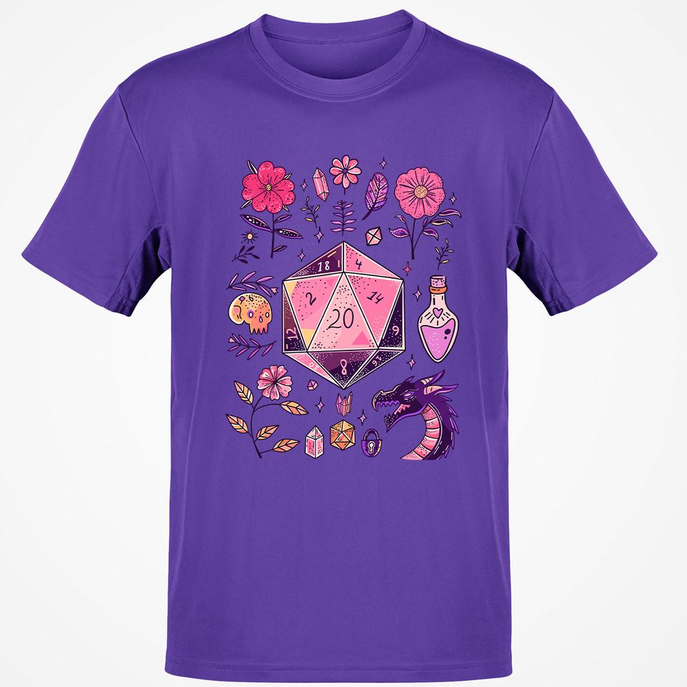 Mystic D20 Floral Dice Art - Purple - 9