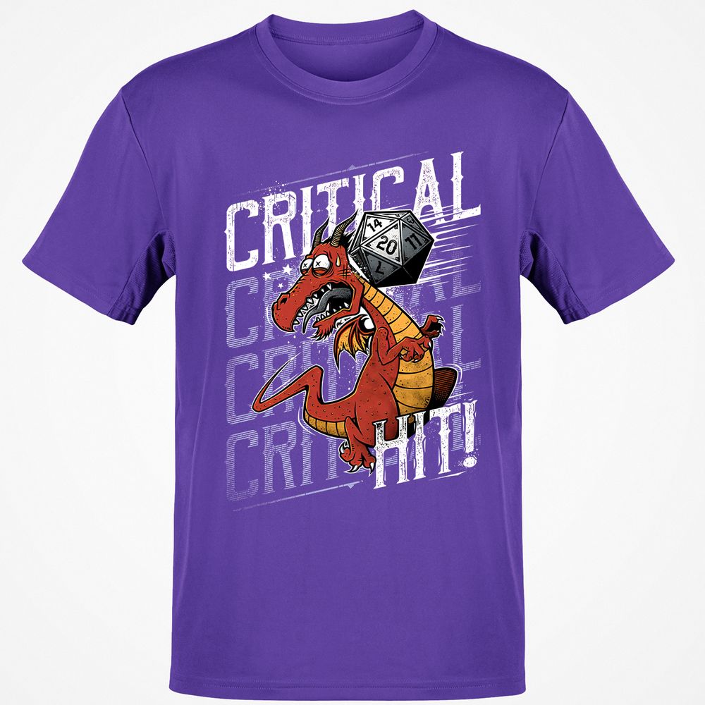 Funny Dragon Critical Hit Classic Unisex T-Shirt - Purple - 9