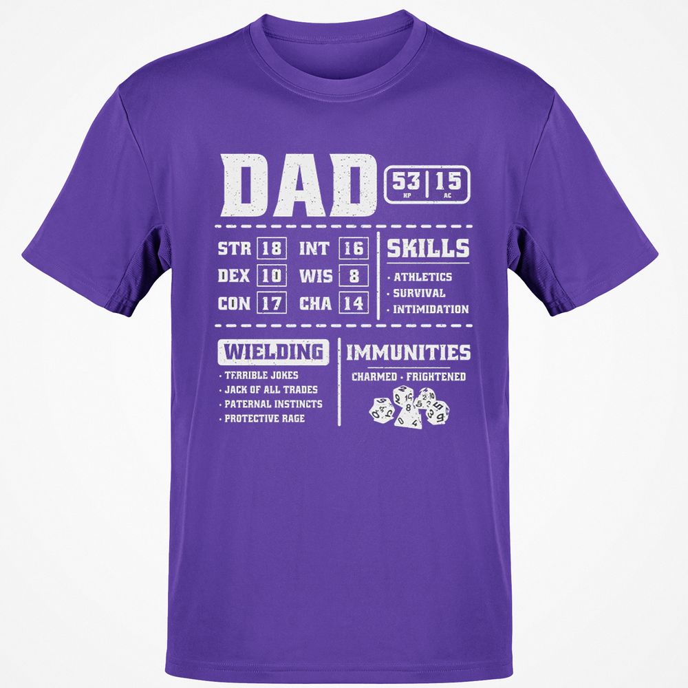 Dad Stat Block 2 Classic Unisex T-Shirt - Purple - 9