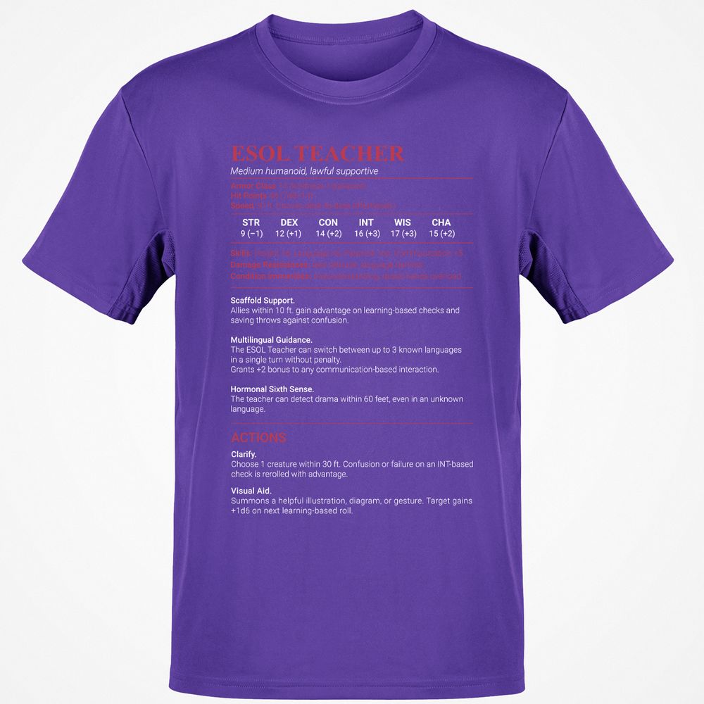 ESOL Teacher Classic Unisex T-Shirt - Purple - 9