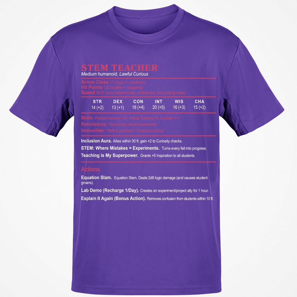 STEM TEACHER Classic Unisex T-Shirt - Purple - 9