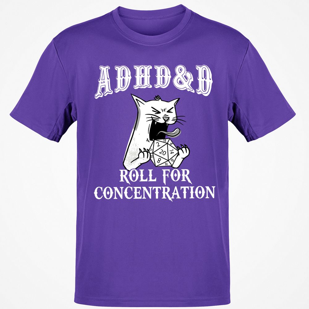Cat ADHD&D Roll For Concentration Classic Unisex T-Shirt - Purple - 9