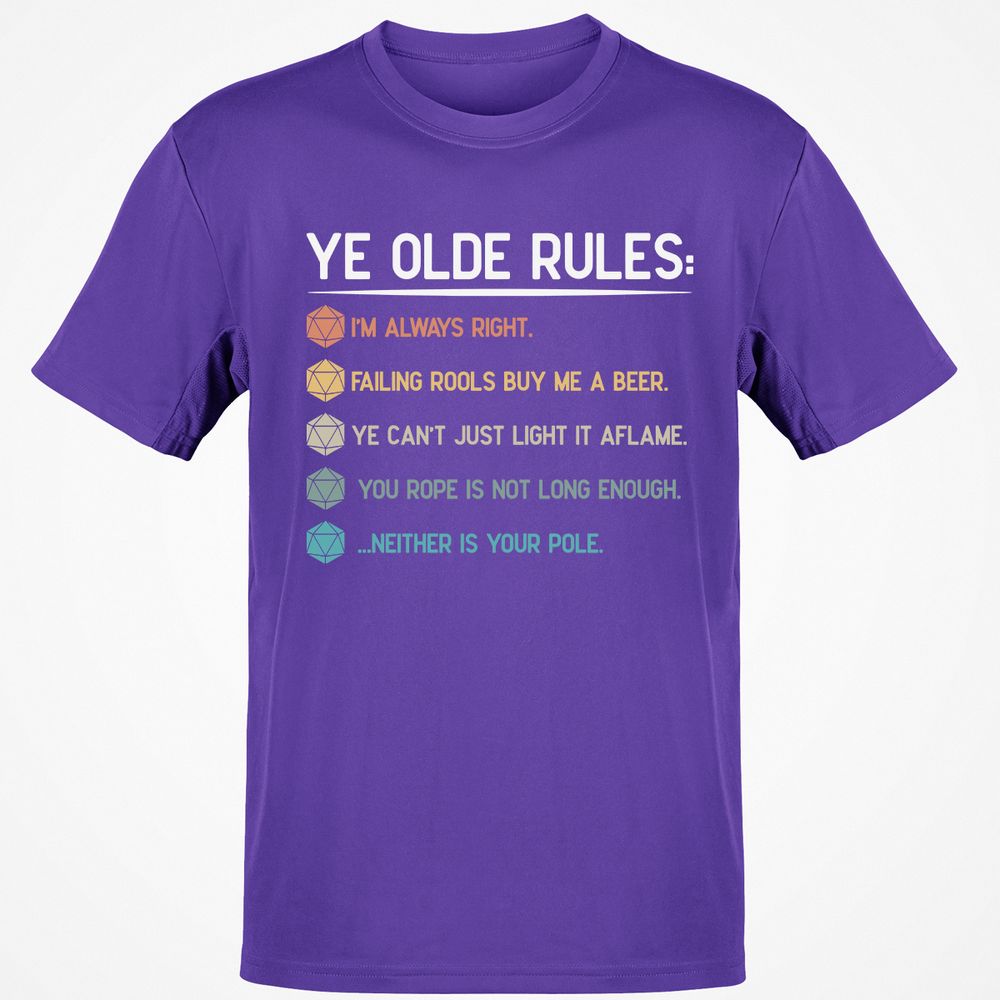 Dungeon Master Rules – Ye Olde RPG Classic Unisex T-Shirt - Purple - 9