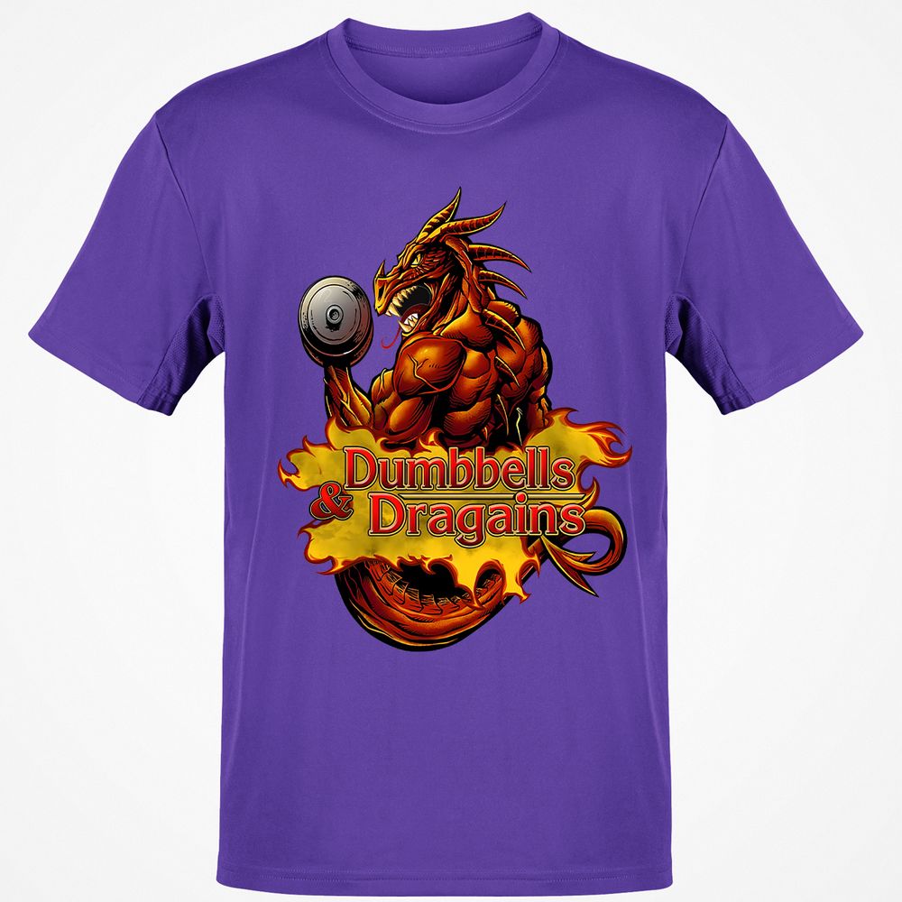 Dumbbells & Dragains Classic Unisex T-Shirt - Purple - 9