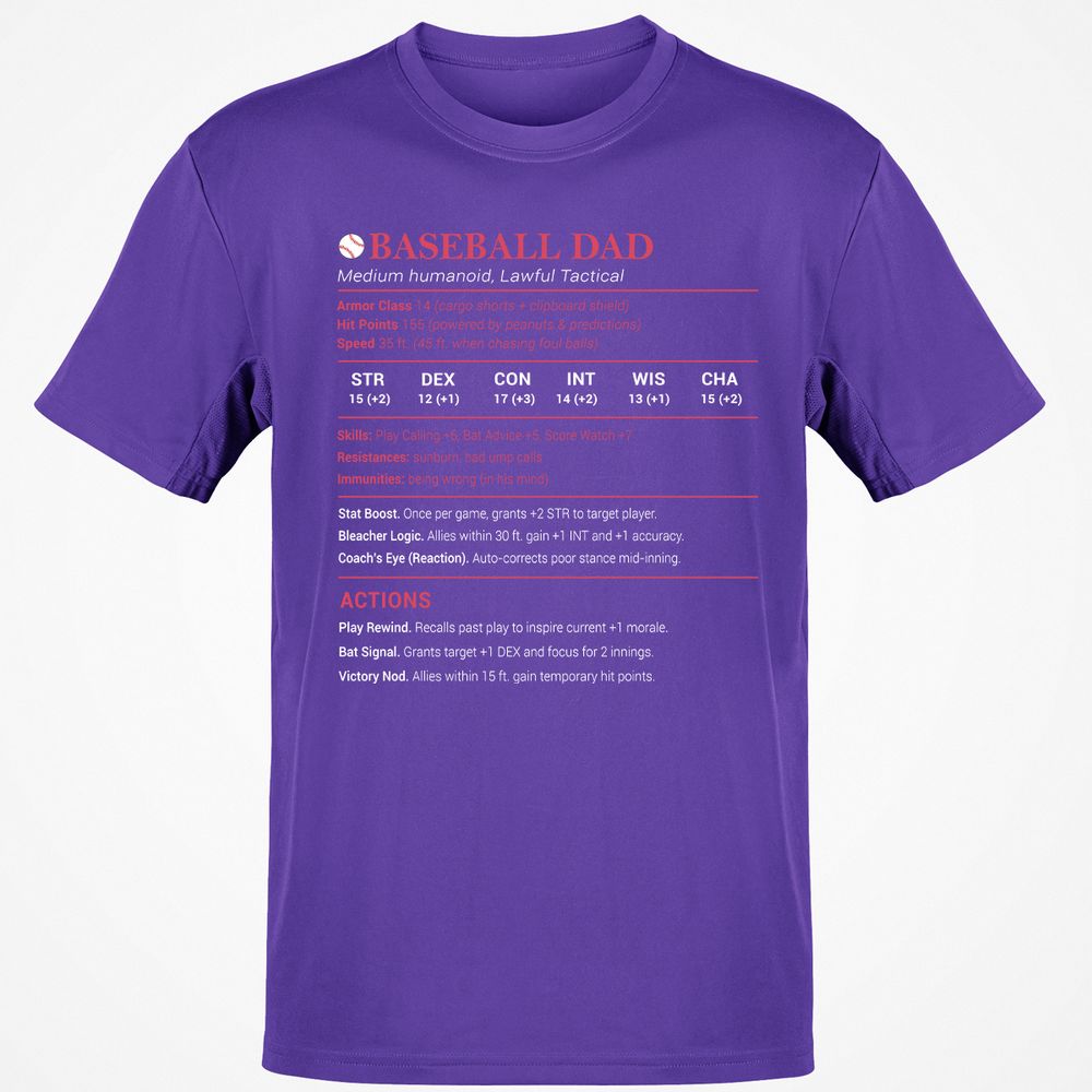 Baseball Dad Classic Unisex T-Shirt - Purple - 9