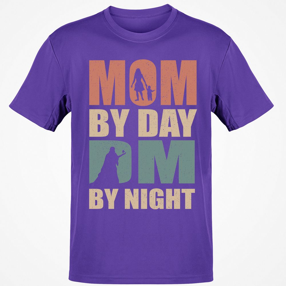 Mom By Day DM By Night Classic Unisex T-Shirt - Purple - 9
