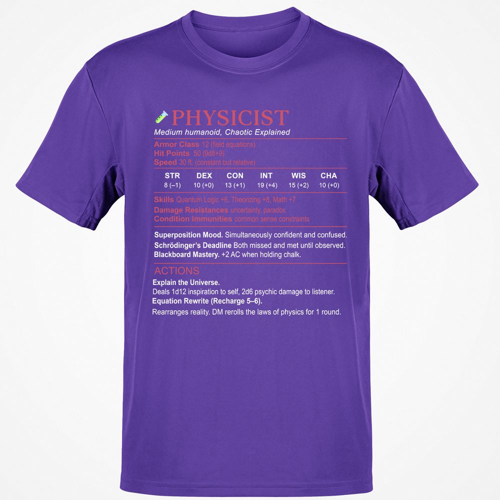 Physicist Stats Classic Unisex T-Shirt - Purple - 9