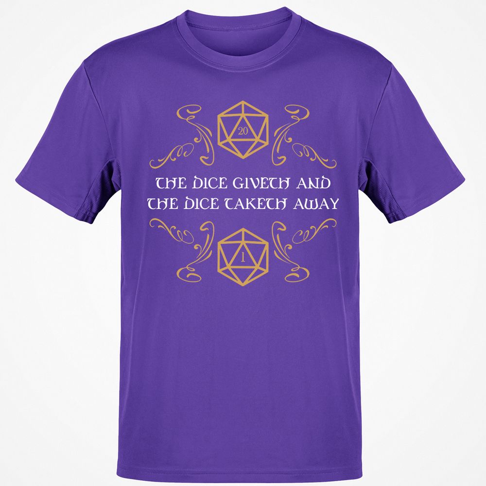 The Dice Giveth and Taketh Away Natural 20 and Critical Fail T-Shirt - Purple - 9