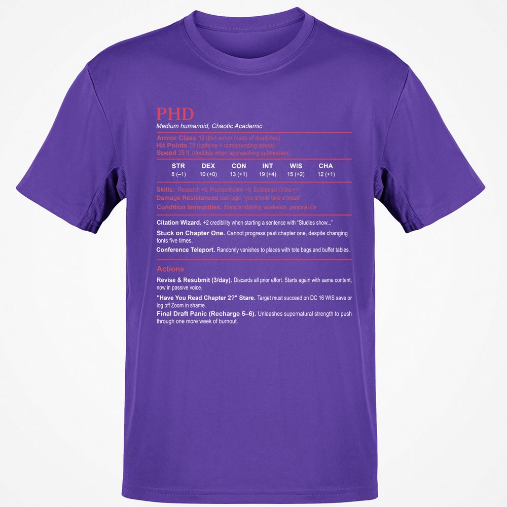PhD Stats Classic Unisex T-Shirt - Purple - 9