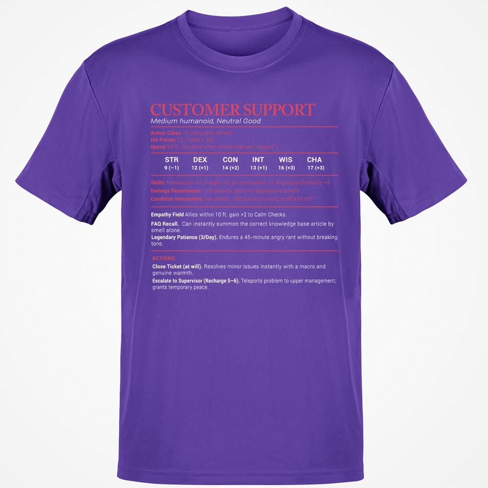 Customer Support Stats Classic Unisex T-Shirt - Purple - 9