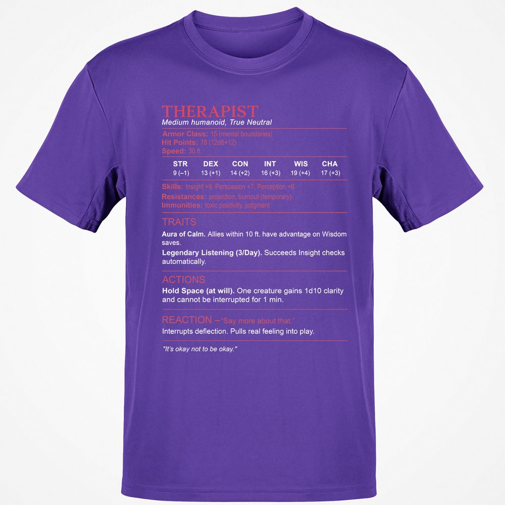 Therapist Stats Classic Unisex T-Shirt - Purple - 9
