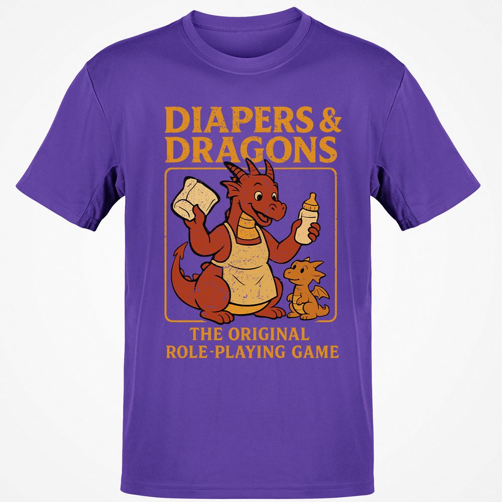 Diapers & Dragons Classic Unisex T-Shirt - Purple - 9