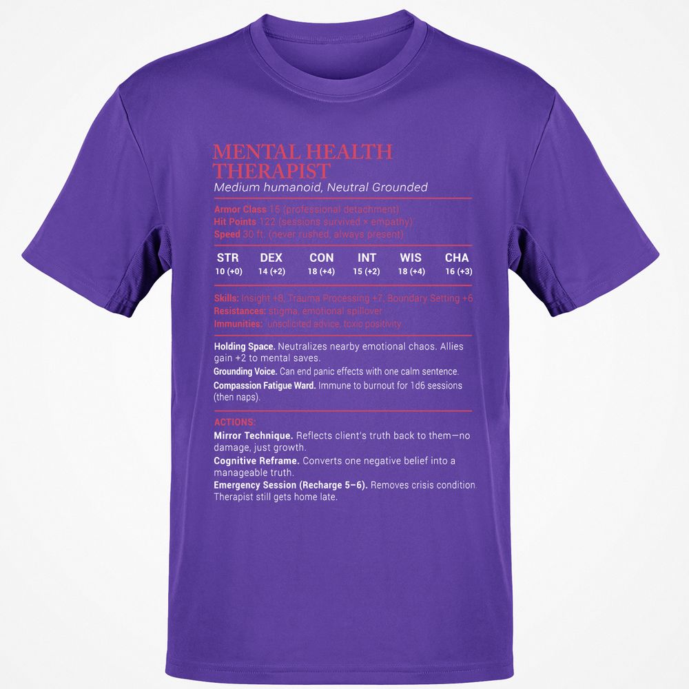 Mental Health Therapist Stats Classic Unisex T-Shirt - Purple - 9