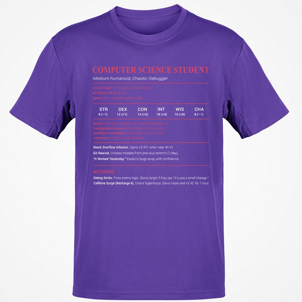 Computer Science Student Classic Unisex T-Shirt - Purple - 9