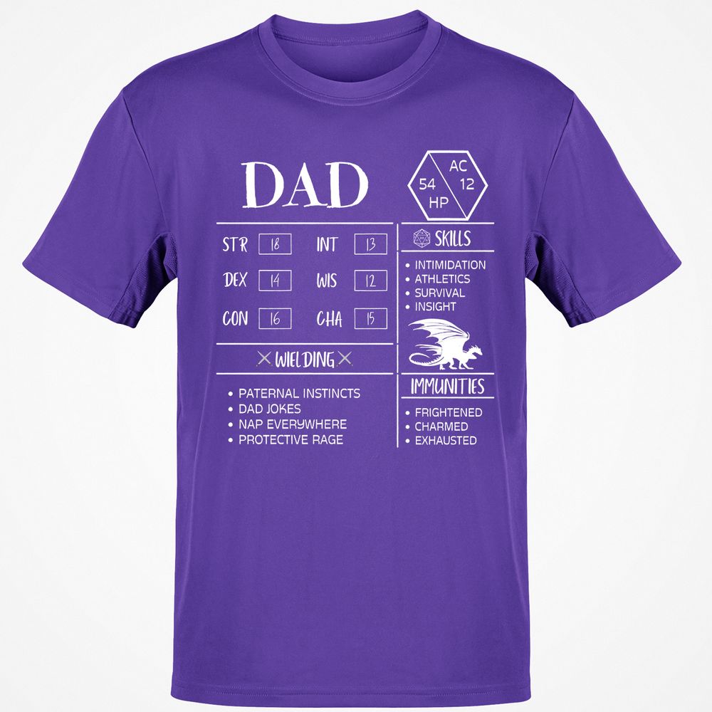 Dad Stats 2 Classic Unisex T-Shirt - Purple - 9