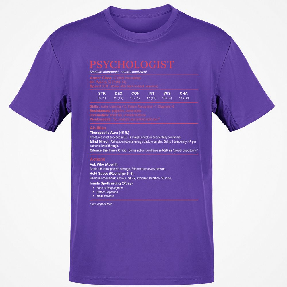 Psychologist Stats Classic Unisex T-Shirt - Purple - 9