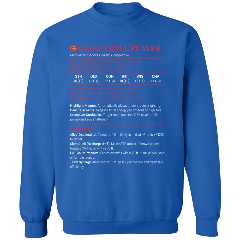 Basketball Player Classic Unisex Sweatshirt - Royal - 9