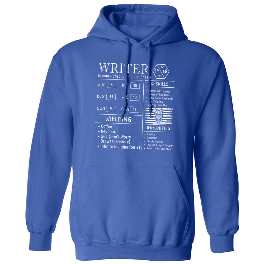 Writer Stats New Classic Unisex Hoodie - Royal - 9