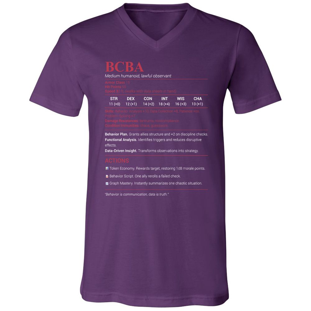 BCBA Unisex V-Neck T-Shirt - Team Purple - 9