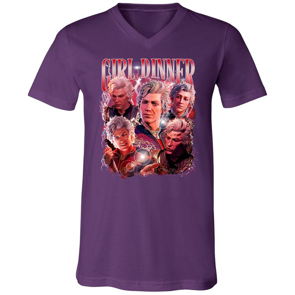 Astarion Girl Dinner Unisex V-Neck T-Shirt - Team Purple - 9