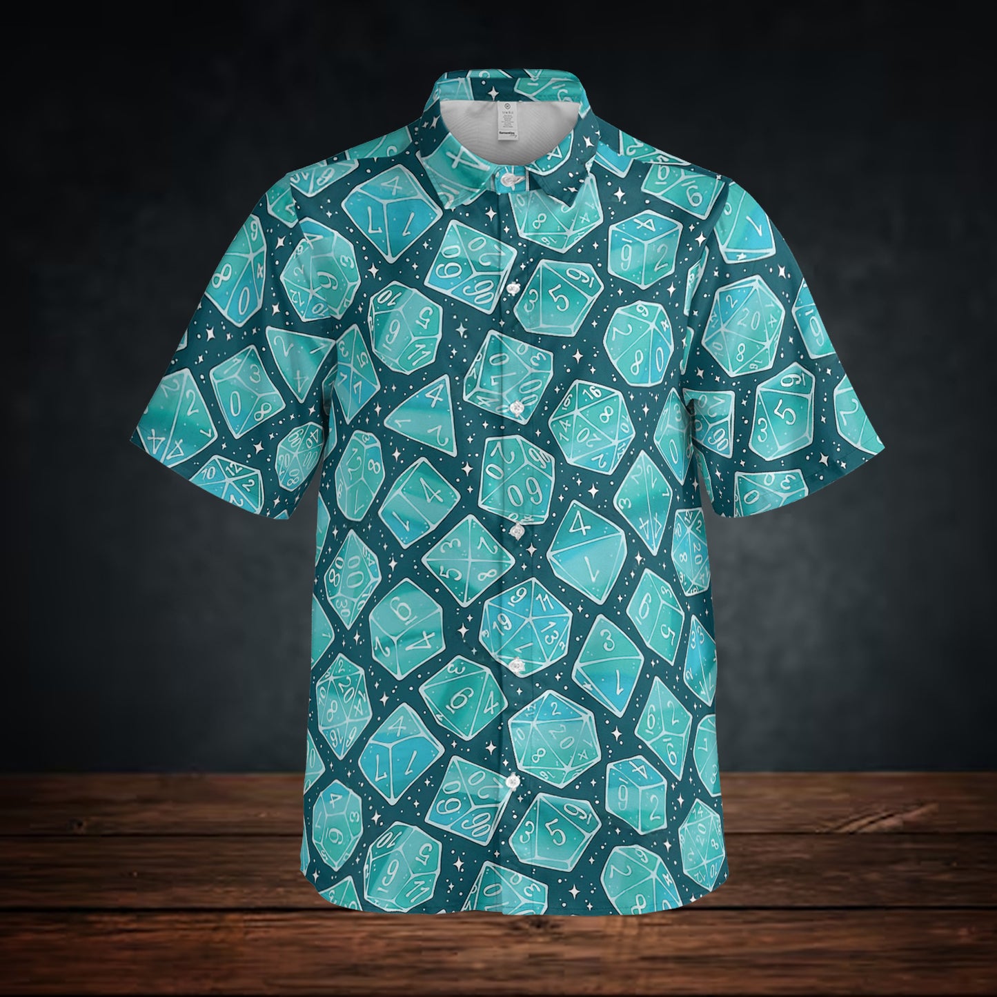 Magic Dice – Mystic Teal Button Down Shirt