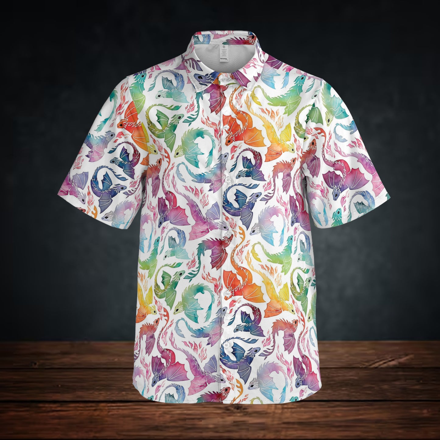 Dragon fire rainbow Button Down Shirt