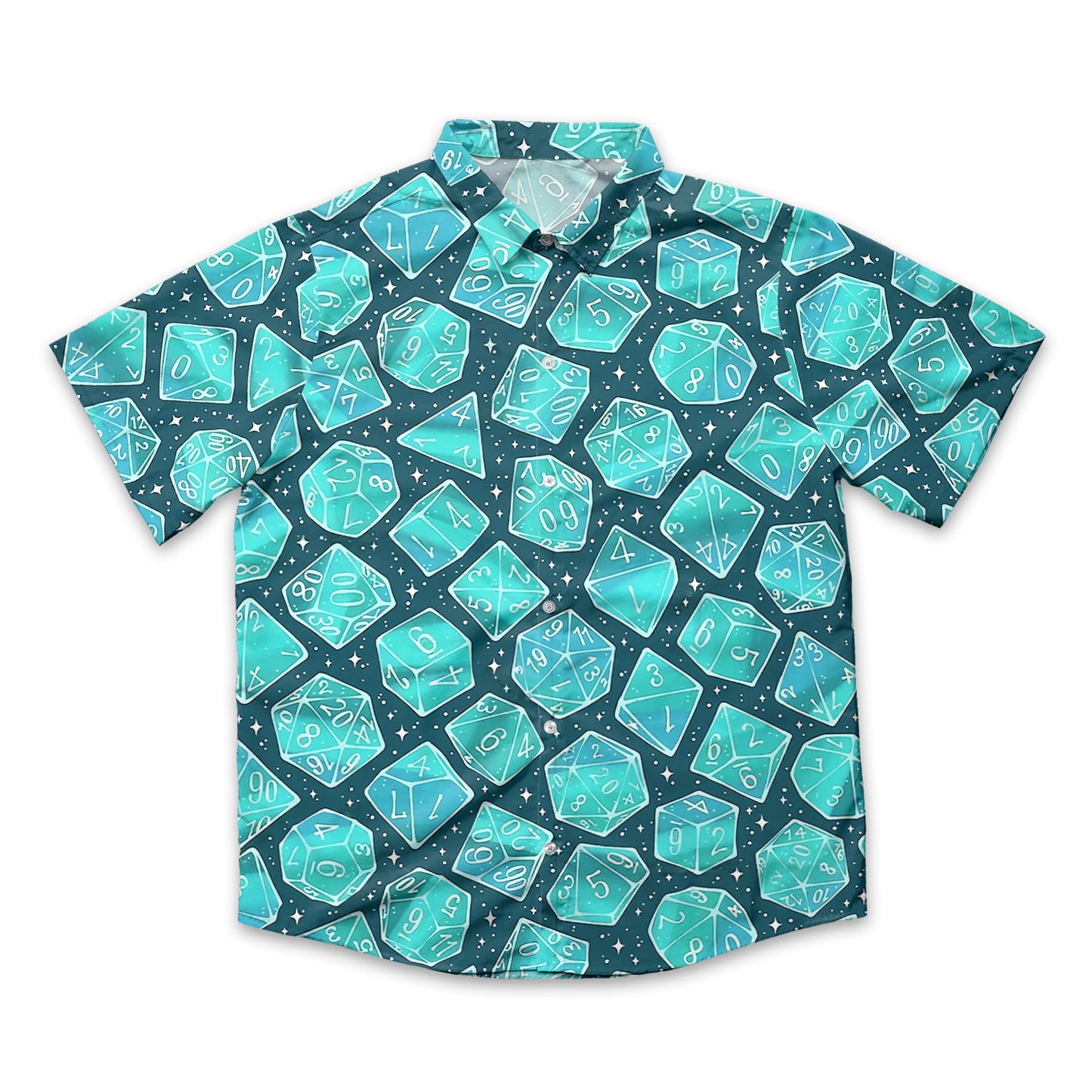 Magic Dice – Mystic Teal Button Down Shirt