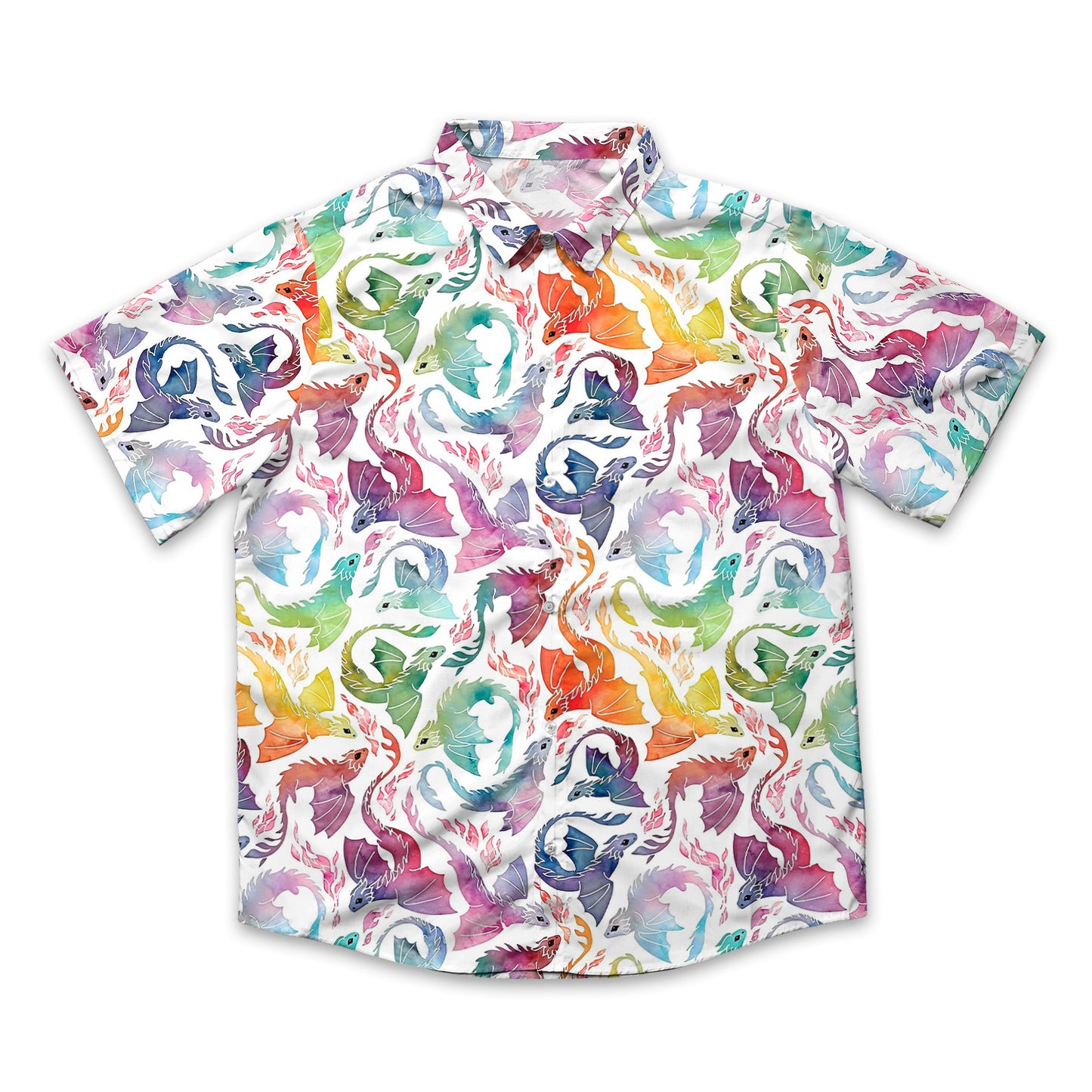 Dragon fire rainbow Button Down Shirt