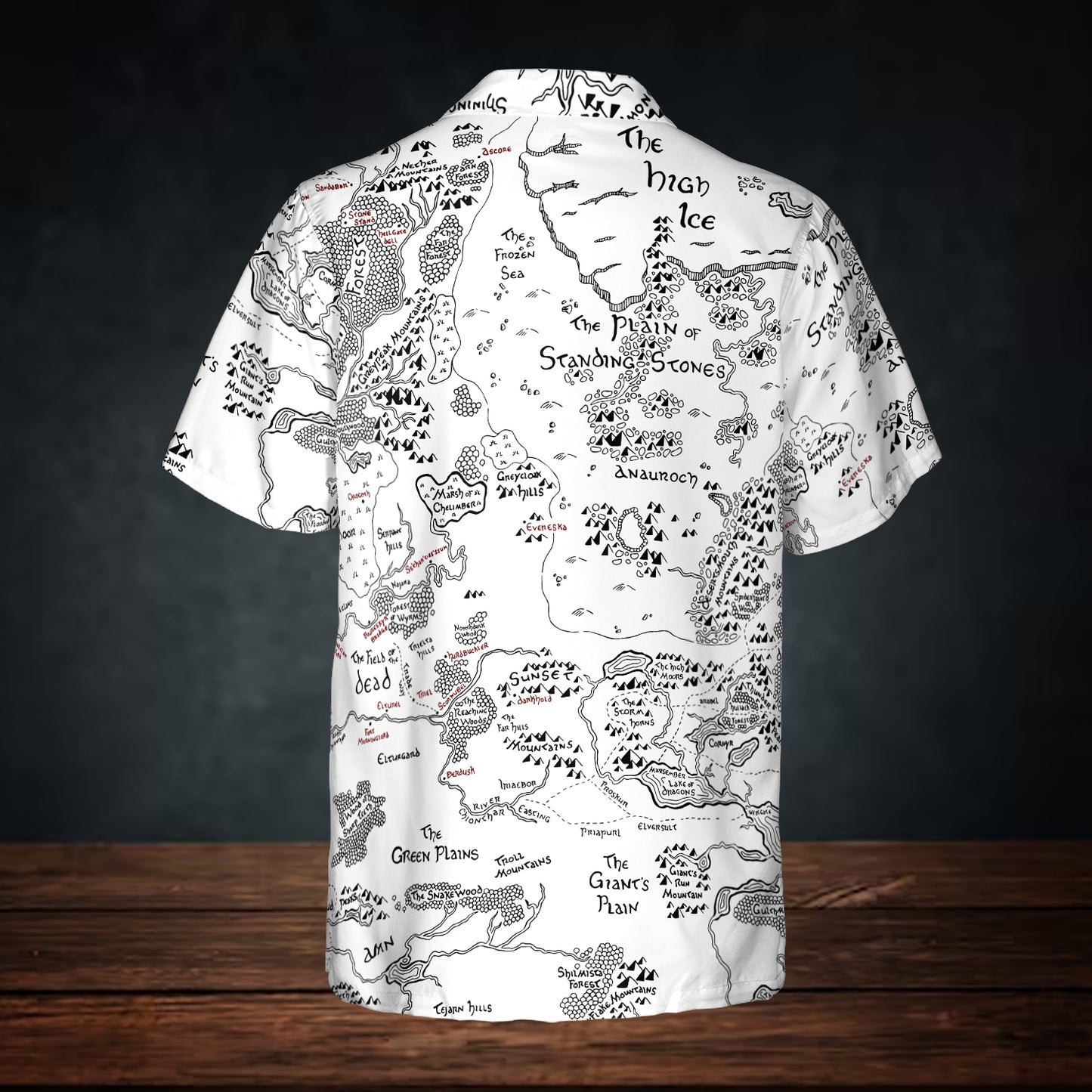 Tolkien Inspired Map of Faerun Button Down Shirt