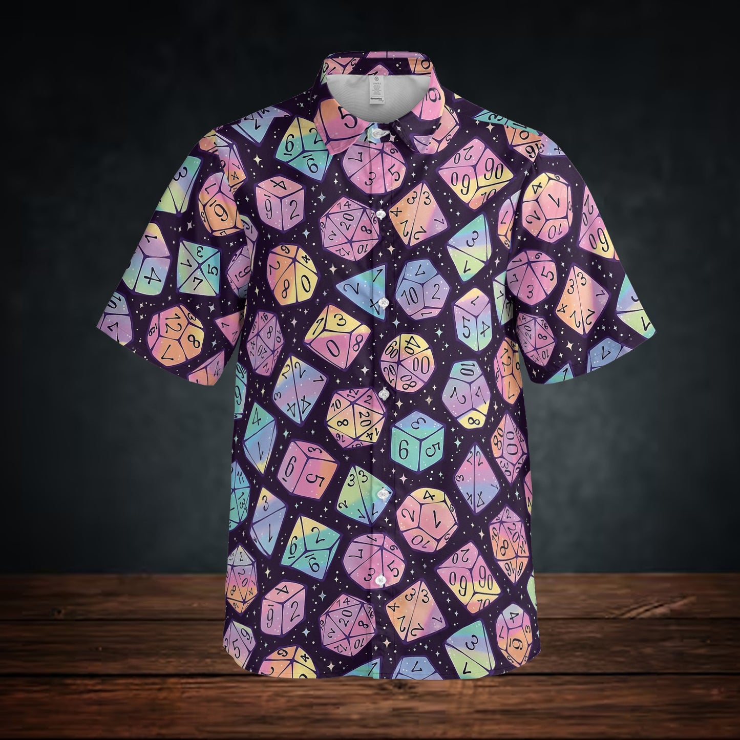 Magic Dice Dark Rainbow Button Down Shirt