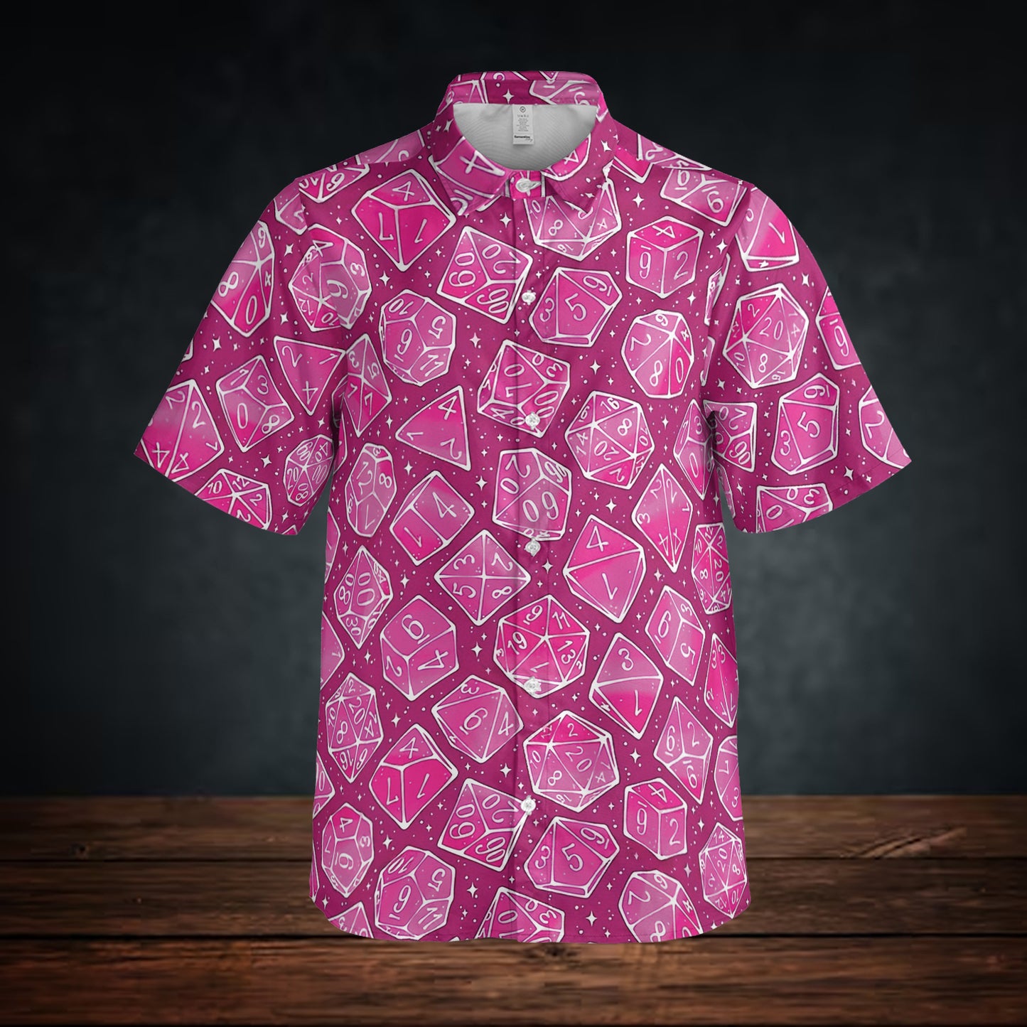 Magic Dice – Neon Pink Button Down Shirt