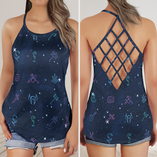 RPG Class Icons Criss Cross Tank Top