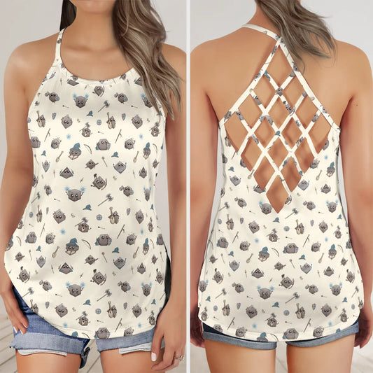 Classic Kawaii Dice Criss Cross Tank Top