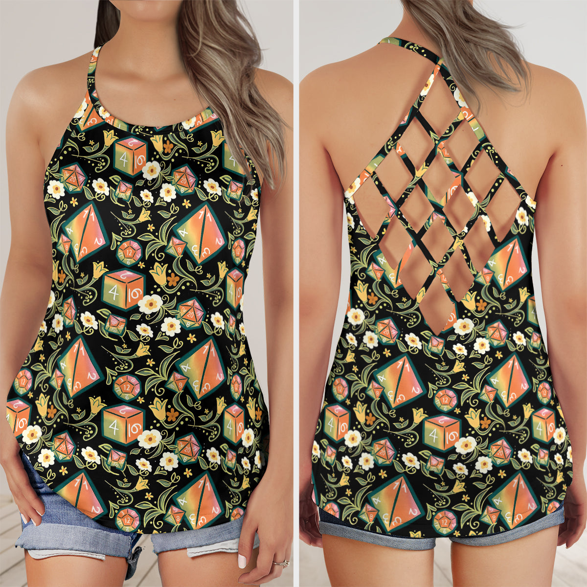 Dice Plant Criss Cross Tank Top