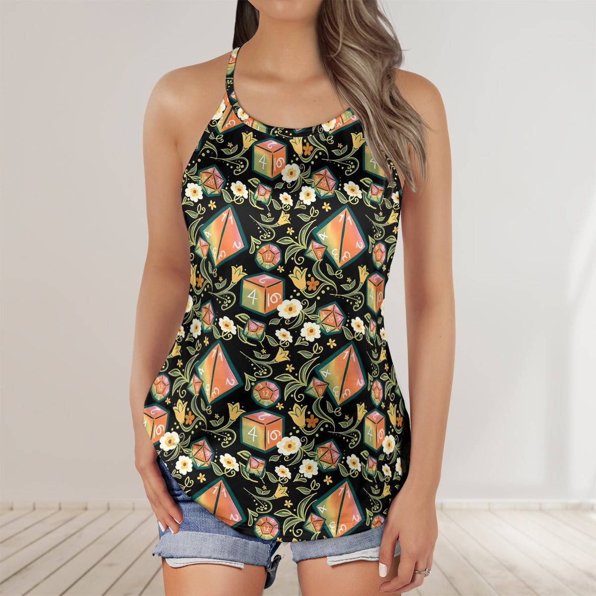 Dice Plant Criss Cross Tank Top